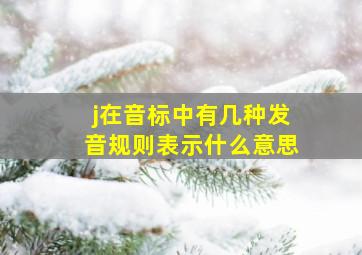 j在音标中有几种发音规则表示什么意思