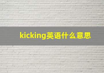 kicking英语什么意思