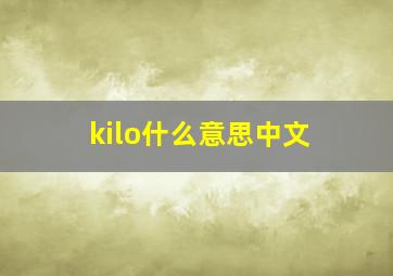 kilo什么意思中文