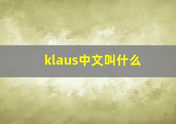 klaus中文叫什么