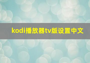 kodi播放器tv版设置中文