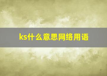 ks什么意思网络用语