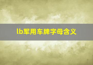 lb军用车牌字母含义