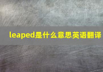 leaped是什么意思英语翻译