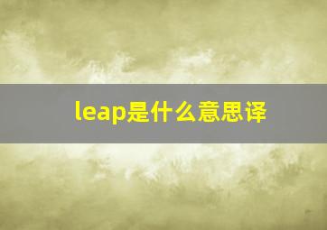 leap是什么意思译