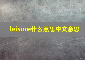 leisure什么意思中文意思