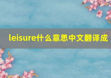 leisure什么意思中文翻译成