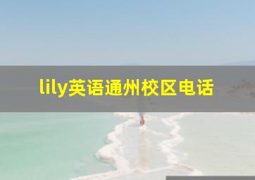 lily英语通州校区电话