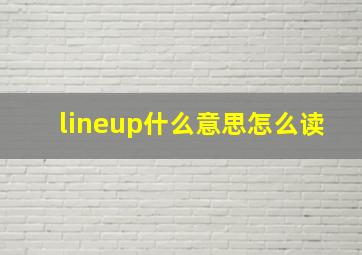 lineup什么意思怎么读