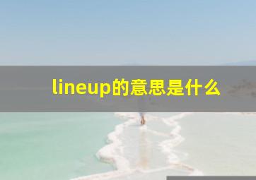 lineup的意思是什么