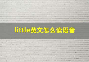 little英文怎么读语音