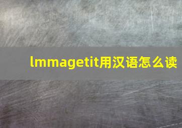 lmmagetit用汉语怎么读