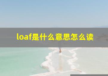 loaf是什么意思怎么读