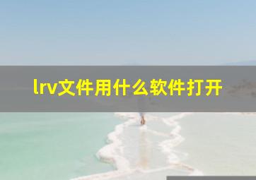 lrv文件用什么软件打开