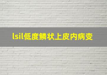 lsil低度鳞状上皮内病变