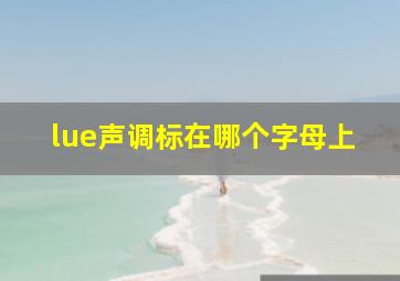 lue声调标在哪个字母上