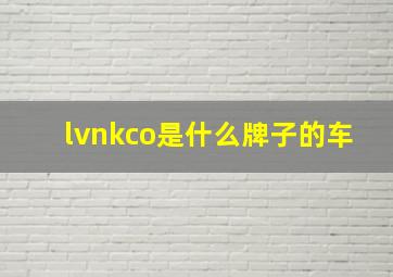 lvnkco是什么牌子的车