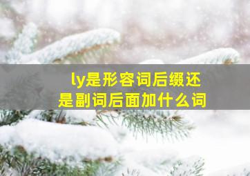 ly是形容词后缀还是副词后面加什么词