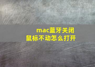 mac蓝牙关闭鼠标不动怎么打开