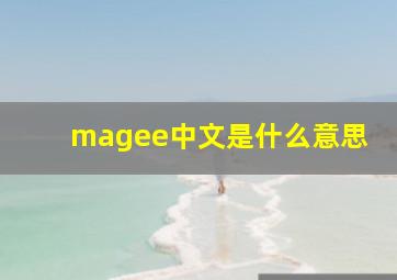 magee中文是什么意思