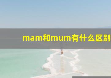 mam和mum有什么区别