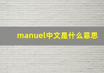 manuel中文是什么意思