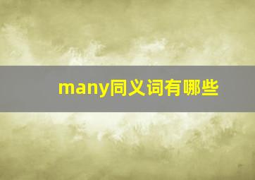 many同义词有哪些