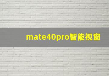 mate40pro智能视窗