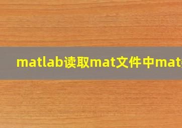 matlab读取mat文件中mat数据