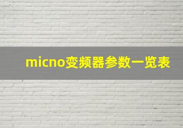 micno变频器参数一览表