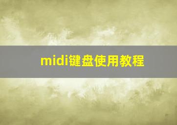 midi键盘使用教程