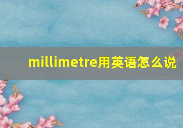 millimetre用英语怎么说