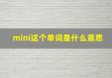 mini这个单词是什么意思