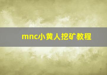 mnc小黄人挖矿教程