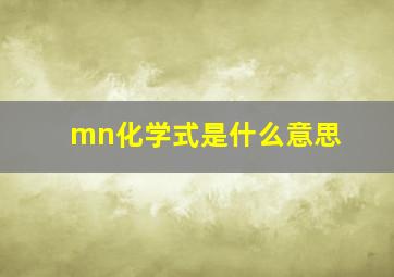 mn化学式是什么意思