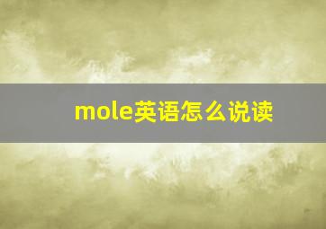 mole英语怎么说读