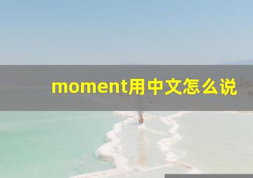 moment用中文怎么说