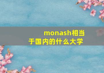 monash相当于国内的什么大学