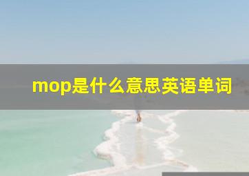 mop是什么意思英语单词