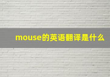 mouse的英语翻译是什么