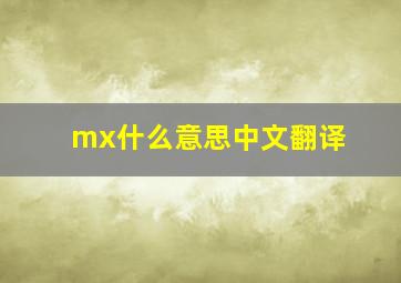 mx什么意思中文翻译