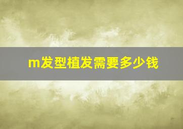 m发型植发需要多少钱