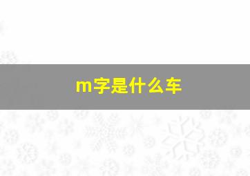 m字是什么车