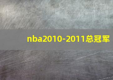 nba2010-2011总冠军