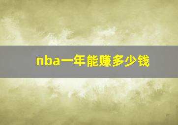 nba一年能赚多少钱