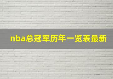 nba总冠军历年一览表最新