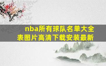 nba所有球队名单大全表图片高清下载安装最新