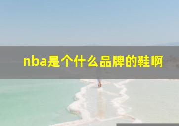 nba是个什么品牌的鞋啊