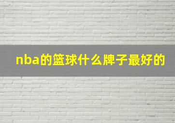 nba的篮球什么牌子最好的