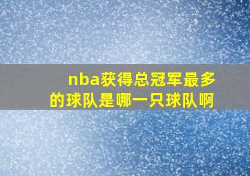 nba获得总冠军最多的球队是哪一只球队啊